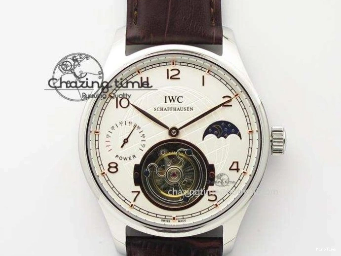 MIROTIME 0409 Packable Portuguese IW358304 ZF 1:1 Best Edition SS White Dial Blue Markers on Leather Strap A 7079